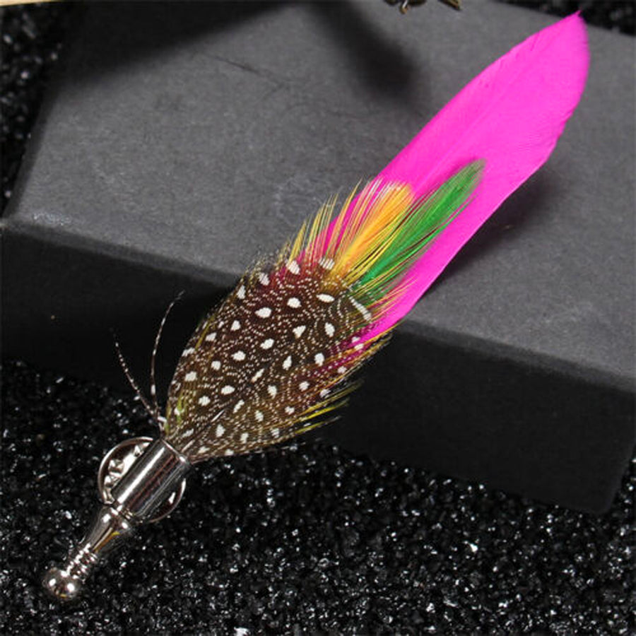 Real Feather Brooch For Men