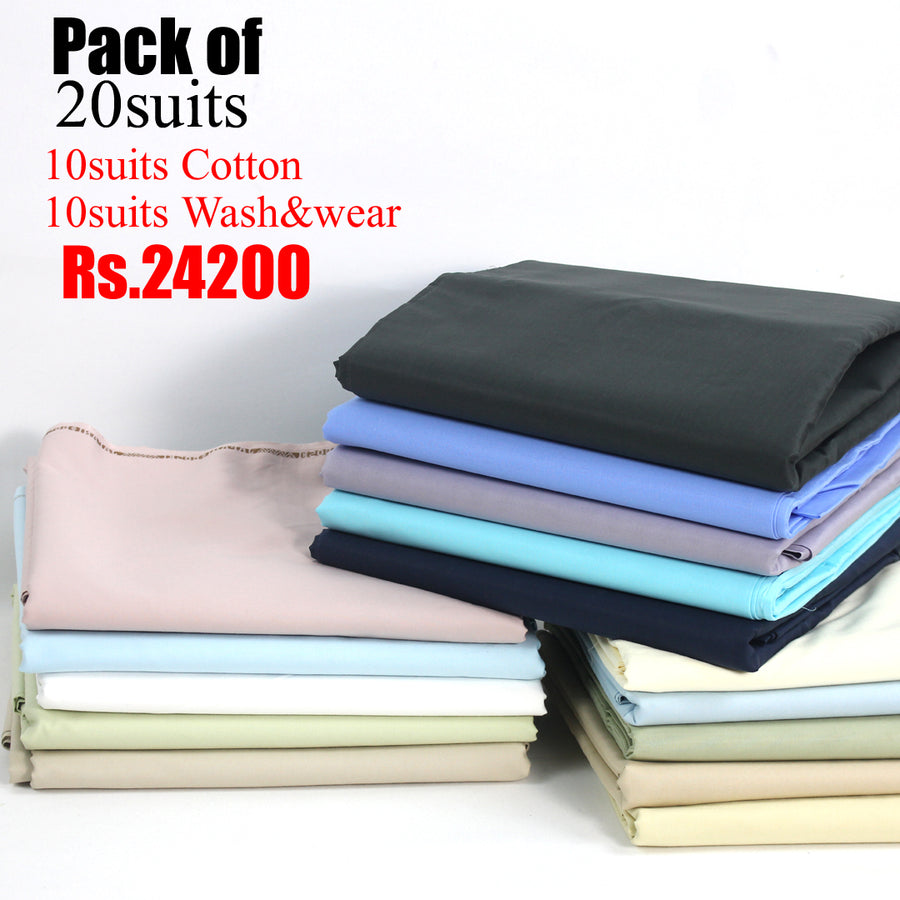 pack of 20 suits cotton+wash&wear